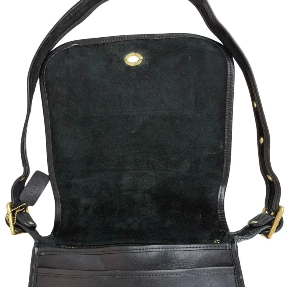 Vintage|COACH|Stewardess 9525 New York City Black Leather Purse Paperwork Tag